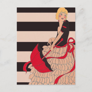 Vintage Girl Vykort
