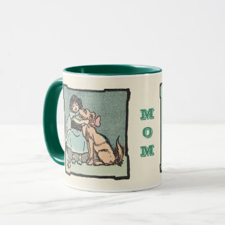 Vintage Girl with Hund and Funny Sarcasm Quote MAM Mugg
