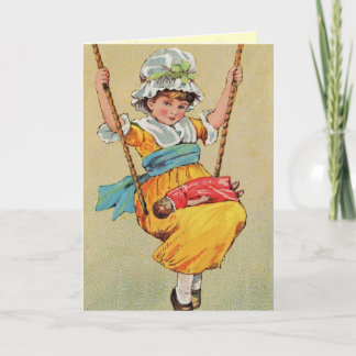 Vintage Girl's Birthday Card Kort