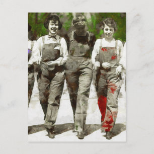 Vintage Girls - Kul, feministisk konst Vykort