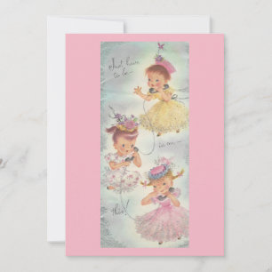 Vintage Girls Party-inbjudan. Inbjudningar