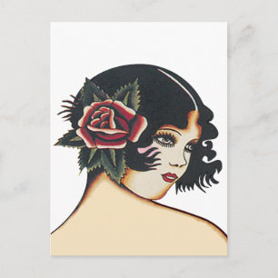Vintage Girly Girl Vykort
