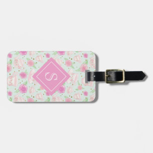 Vintage Girly Tea Kopp Monogram Bagagebricka