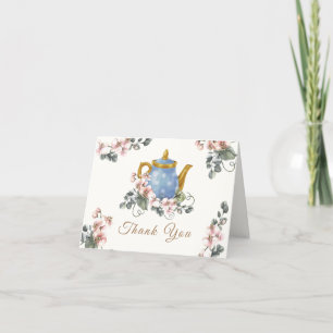 Vintage Girly Wildblomme Tea Baby Shower Tack Kort