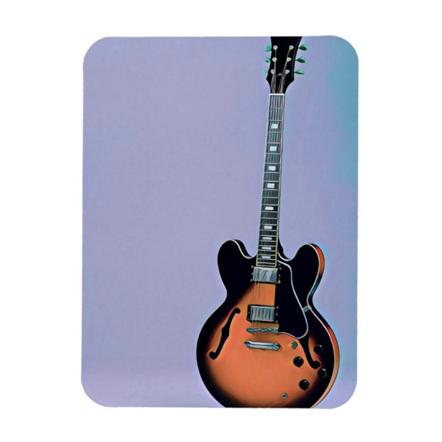 Vintage gitarr teckning magnet (Vertikal)