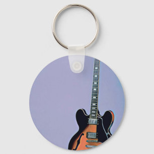 Vintage gitarr teckning nyckelring