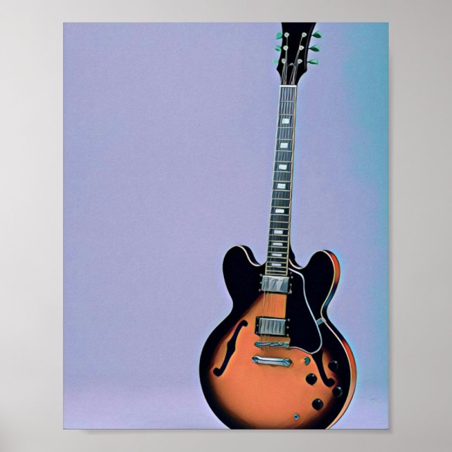 Vintage gitarr teckning poster (Framsidan)