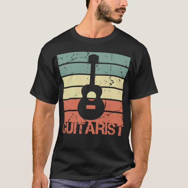 Vintage gitarrist vän t shirt (Framsida)