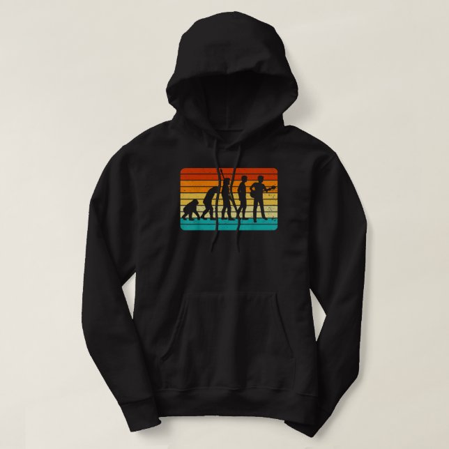 Vintage gitarrspeldesign gitarrist I Retro Evo Hoodie (Design framsida)