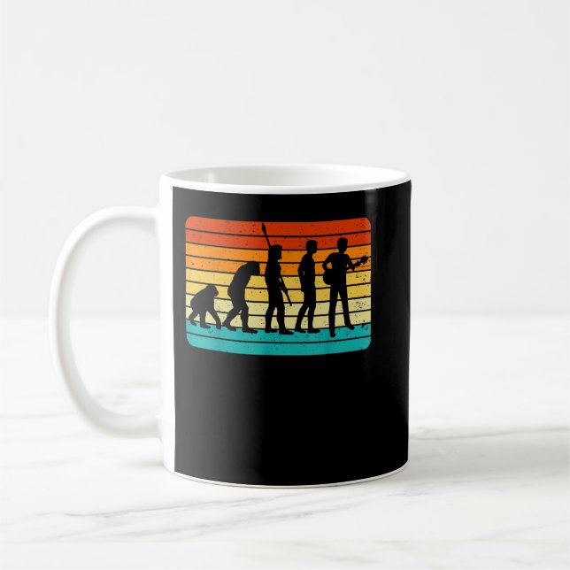 Vintage gitarrspeldesign gitarrist I Retro Evo Kaffemugg (Vänster)