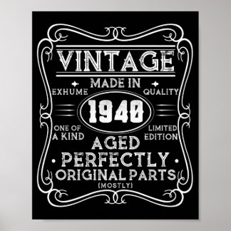 Vintage gjord 1940 Retro Classic Poster