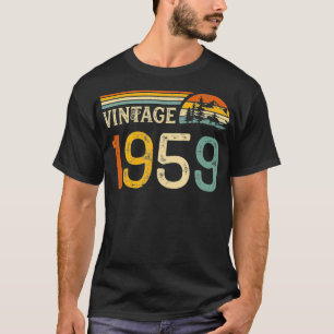 Vintage gjord 1959 63:e födelsedagspressen Gift Re T Shirt