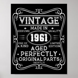 Vintage gjord 1961 Retro Classic Poster