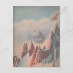 Vintage glaciärlandskap i teckning vykort