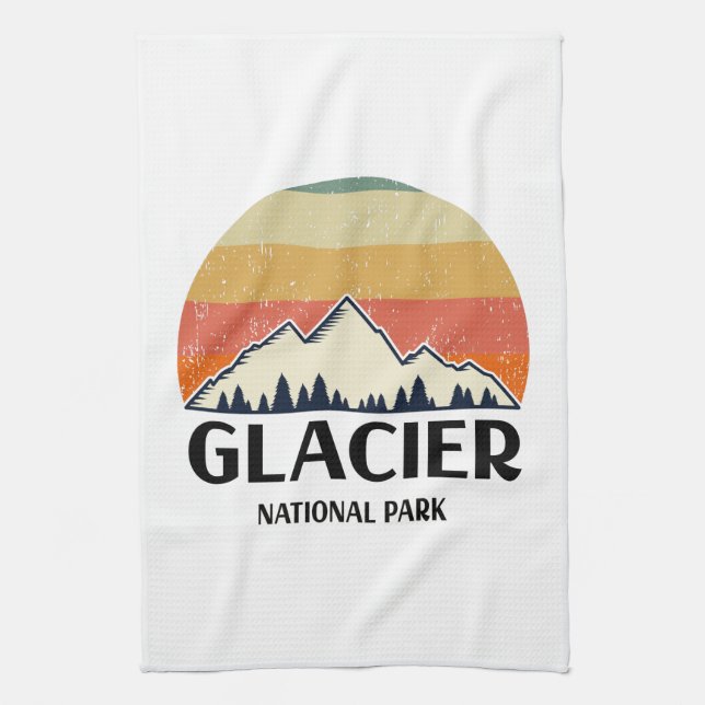 Vintage Glacier National Park Kökshandduk (Vertikal)