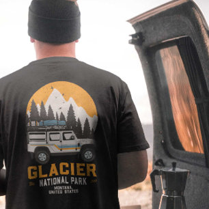 Vintage Glacier National Park Road Trip Montana T Shirt