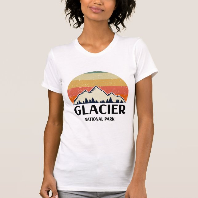 Vintage Glacier National Park T Shirt (Framsida)