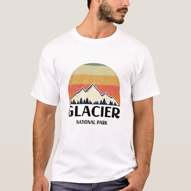 Vintage Glacier National Park T Shirt (Framsida)
