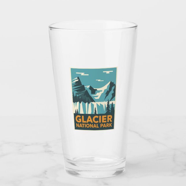 Vintage Glacier nationalpark Glaskopp (Framsida)