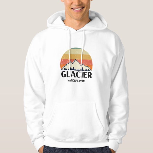 Vintage Glacier nationalpark Hoodie (Framsida)