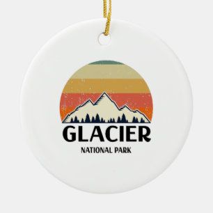 Vintage Glacier nationalpark Julgransprydnad Keramik