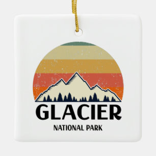 Vintage Glacier nationalpark Julgransprydnad Keramik