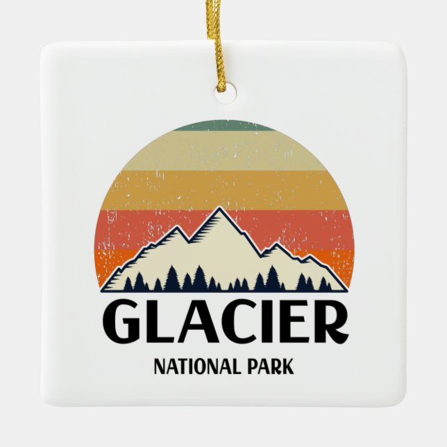Vintage Glacier nationalpark Julgransprydnad Keramik (Framsida)
