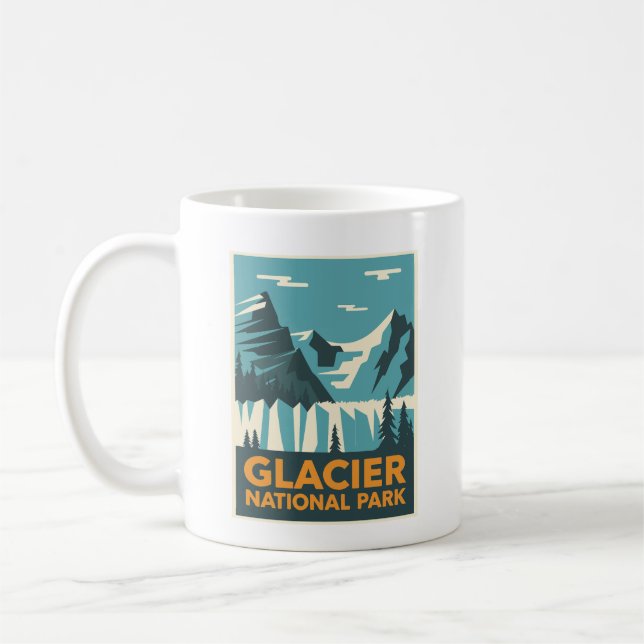 Vintage Glacier nationalpark Kaffemugg (Vänster)