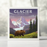 Vintage Glacier nationalpark Kakelplatta<br><div class="desc">Vintage Glacier nationalpark</div>