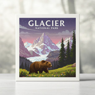 Vintage Glacier nationalpark Kakelplatta