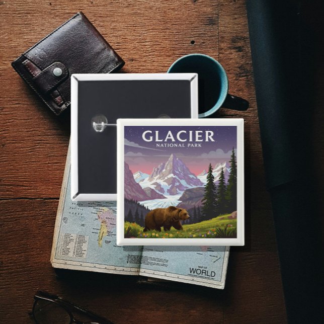 Vintage Glacier nationalpark Knapp (Skapare uppladdad)