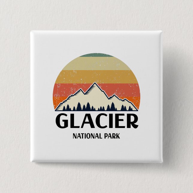 Vintage Glacier nationalpark Knapp (Framsida)