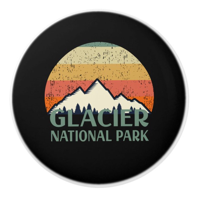 Vintage Glacier nationalpark Knopp (Framsidan)