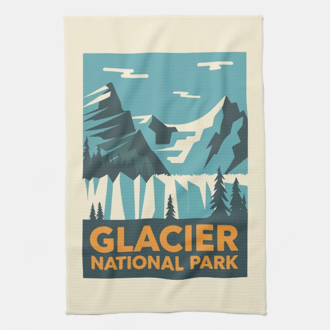Vintage Glacier nationalpark Kökshandduk (Vertikal)