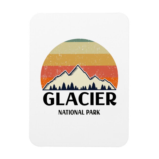 Vintage Glacier nationalpark Magnet (Vertikal)
