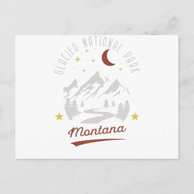 Vintage Glacier nationalpark Montana Vykort (Framsida)
