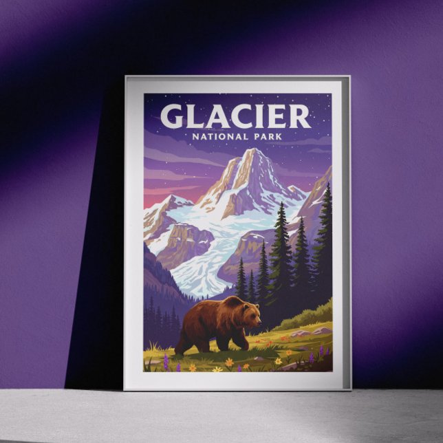 Vintage Glacier nationalpark Poster (Skapare uppladdad)