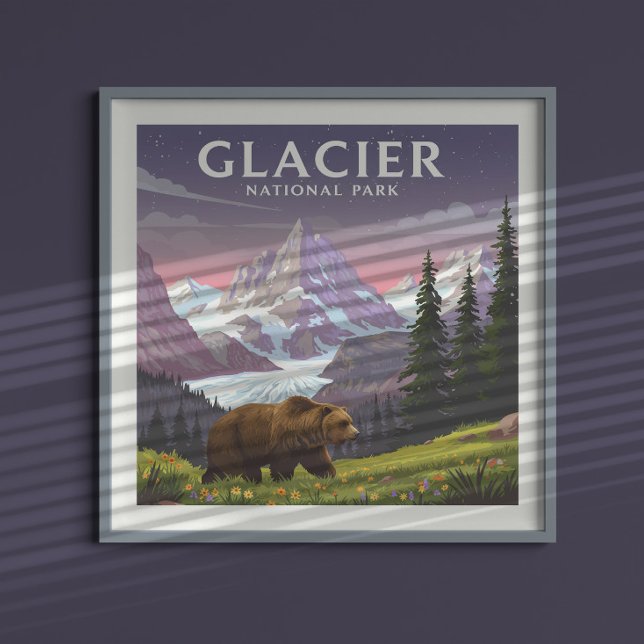Vintage Glacier nationalpark Poster (Skapare uppladdad)