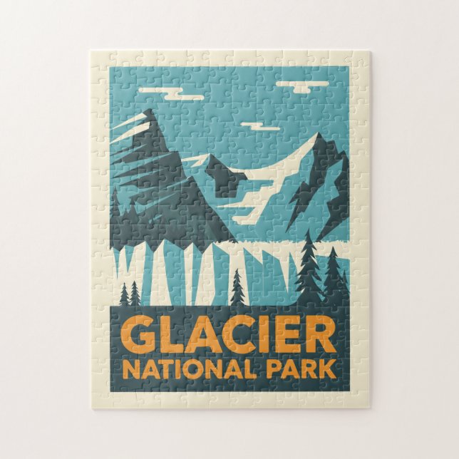 Vintage Glacier nationalpark Pussel (Vertikal)