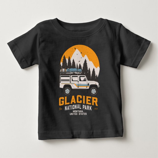Vintage Glacier nationalpark Road Resa Montana T Shirt (Framsida)