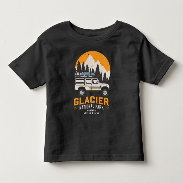 Vintage Glacier nationalpark Road Resa Montana T Shirt (Framsida)