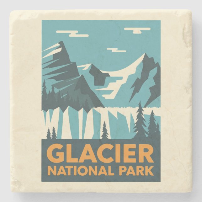 Vintage Glacier nationalpark Stenunderlägg (Framsidan)