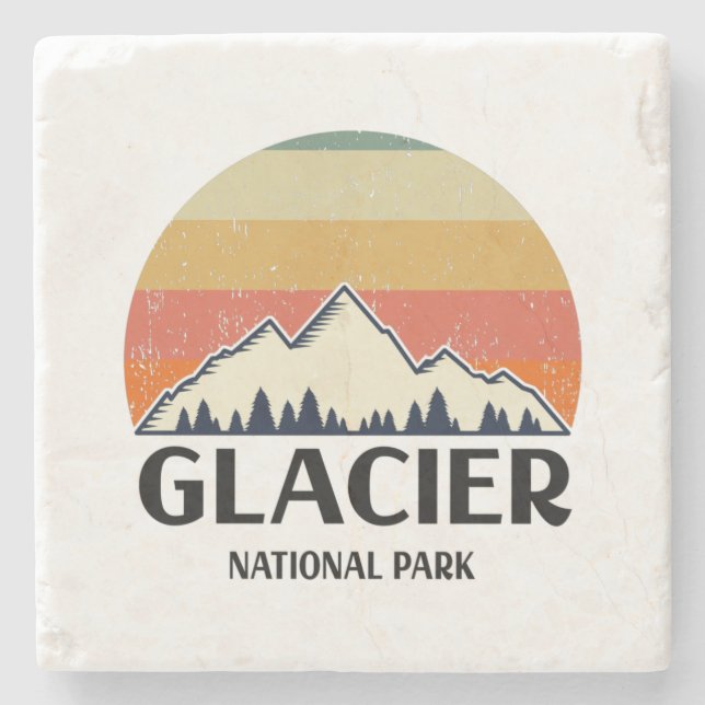 Vintage Glacier nationalpark Stenunderlägg (Framsidan)