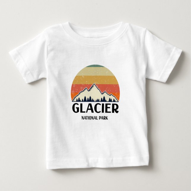Vintage Glacier nationalpark T Shirt (Framsida)
