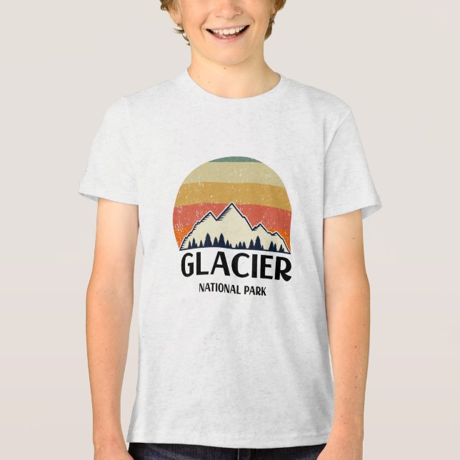 Vintage Glacier nationalpark T Shirt (Framsida)