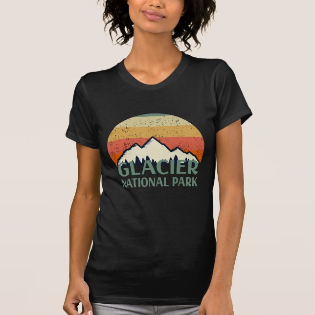 Vintage Glacier nationalpark T Shirt (Framsida)