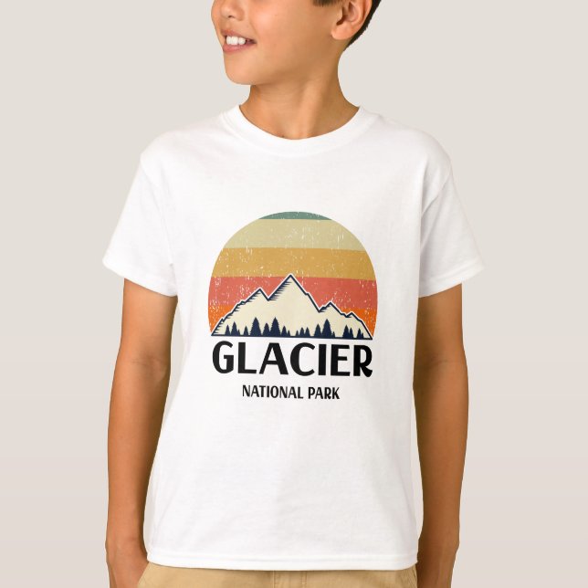 Vintage Glacier nationalpark T Shirt (Framsida)