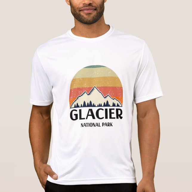 Vintage Glacier nationalpark T Shirt (Framsida)