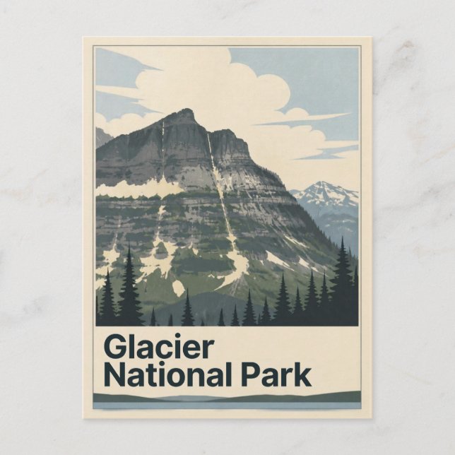 Vintage Glacier  Vykort (Framsida)