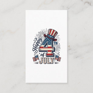 Vintage Glad 4:e Juli Patriotisk Hatt Vektor Des Visitkort